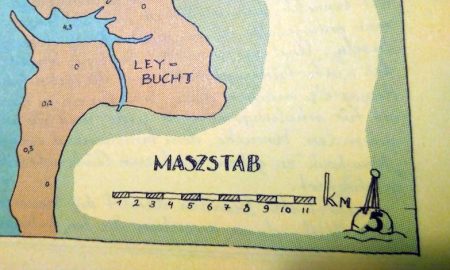 Alte handgezeichnete Landkarte mit "Maszstab" mit es-zett