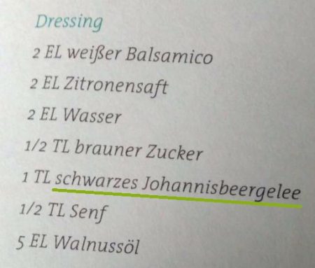 Dressing-Rezept: i TL schwarzes Johannisbeergelee